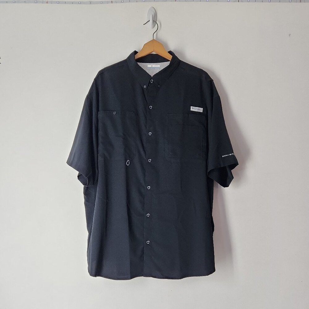 Columbia Black Short Sleeve Vented Shirt mens XXL  lightweight Omni-Shade